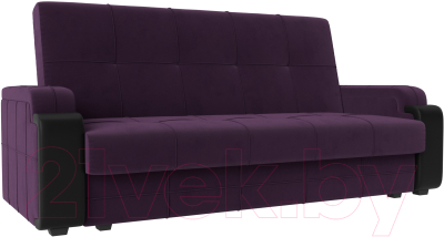 Диван Mebelico Николь лайт (велюр фиолетовый/экокожа черный)