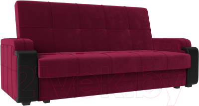 Диван Mebelico Николь лайт (микровельвет бордовый/экокожа черный)
