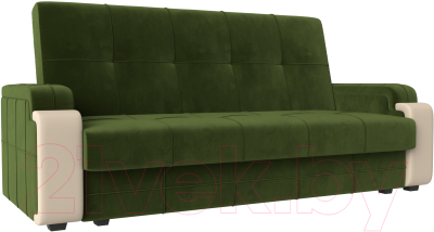 Диван Mebelico Николь лайт (микровельвет зеленый/экокожа бежевый)