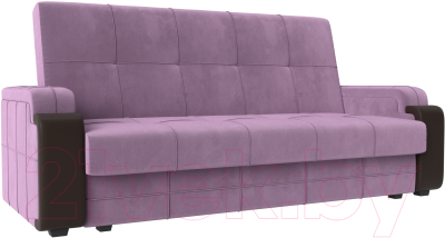 Диван Mebelico Николь лайт (микровельвет сиреневый/экокожа коричневый)