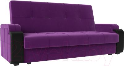 Диван Mebelico Николь лайт (микровельвет фиолетовый/экокожа черный)