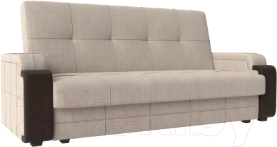 Диван Mebelico Николь лайт (рогожка бежевый/экокожа коричневый)
