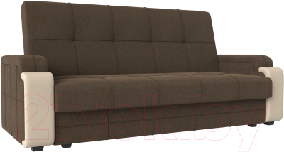 Диван Mebelico Николь лайт (рогожка коричневый/экокожа бежевый)