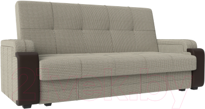 Диван Mebelico Николь лайт (рогожка корфу 02/экокожа коричневый)