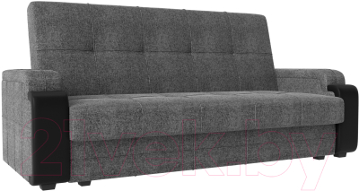 Диван Mebelico Николь лайт (рогожка серый/экокожа черный)