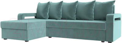 Диван угловой Mebelico Гермес Лайт левый (велюр бирюзовый)
