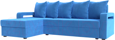 Диван угловой Mebelico Гермес Лайт левый (велюр голубой)