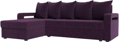 Диван угловой Mebelico Гермес Лайт левый (велюр фиолетовый)