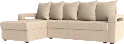 Диван угловой Mebelico Гермес Лайт левый (экокожа бежевый)