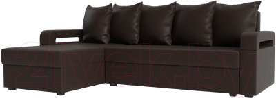 Диван угловой Mebelico Гермес Лайт левый (экокожа коричневый)