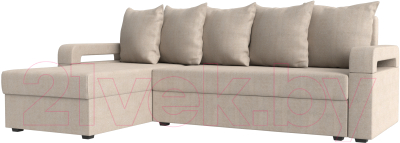 Диван угловой Mebelico Гермес Лайт левый (рогожка бежевый)