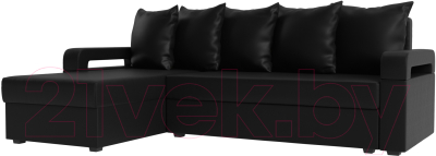 Диван угловой Mebelico Гермес Лайт левый (экокожа черный)