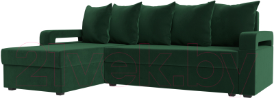Диван угловой Mebelico Гермес Лайт левый (велюр зеленый)