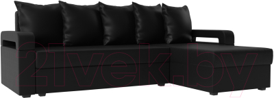 Диван угловой Mebelico Гермес Лайт правый (экокожа черный)