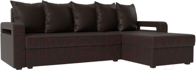 Диван угловой Mebelico Гермес Лайт правый (экокожа коричневый)
