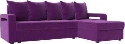 Диван угловой Mebelico Гермес Лайт правый (микровельвет фиолетовый)