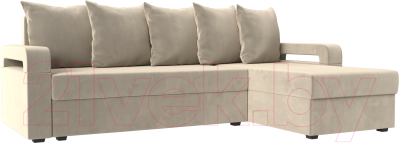 Диван угловой Mebelico Гермес Лайт правый (микровельвет бежевый)