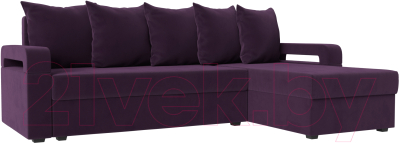 Диван угловой Mebelico Гермес Лайт правый (велюр фиолетовый)