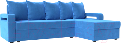 Диван угловой Mebelico Гермес Лайт правый (велюр голубой)