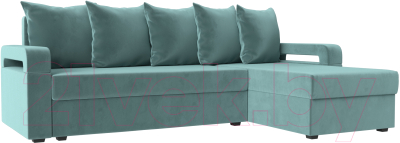 Диван угловой Mebelico Гермес Лайт правый (велюр бирюзовый)
