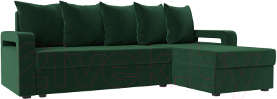 Диван угловой Mebelico Гермес Лайт правый (велюр зеленый)