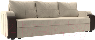 Диван Mebelico Николь лайт (микровельвет бежевый/коричневый)