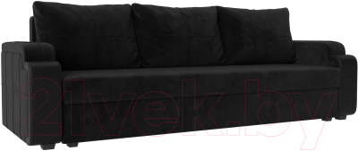 Диван Mebelico Николь лайт (велюр черный/черный)