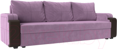 Диван Mebelico Николь лайт (микровельвет сиреневый/коричневый)