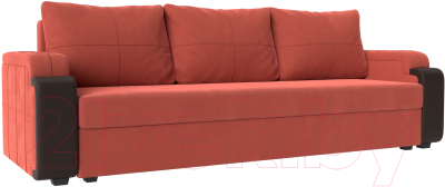 Диван Mebelico Николь лайт (микровельвет коралловый/коричневый)