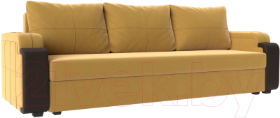 Диван Mebelico Николь лайт (микровельвет желтый/коричневый)