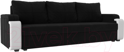 Диван Mebelico Николь лайт (микровельвет черный/белый)