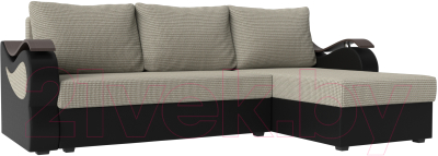 Диван угловой Mebelico Меркурий лайт правый (корфу 02/экокожа черный)