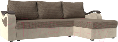 Диван угловой Mebelico Меркурий лайт правый (корфу 03/микровельвет бежевый)