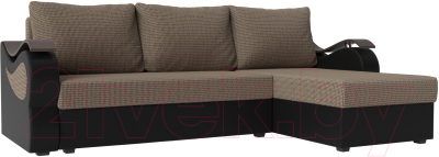 Диван угловой Mebelico Меркурий лайт правый (корфу 03/экокожа черный)