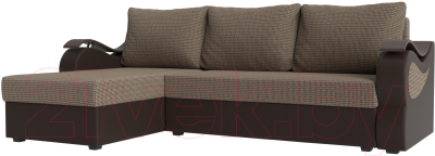 Диван угловой Mebelico Меркурий лайт левый (корфу 03/экокожа коричневый)
