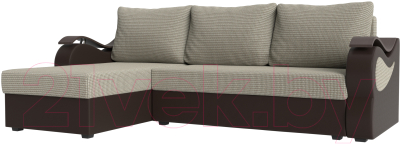 Диван угловой Mebelico Меркурий лайт левый (корфу 02/экокожа коричневый)