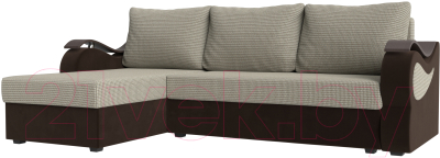 Диван угловой Mebelico Меркурий лайт левый (корфу 02/микровельвет коричневый)
