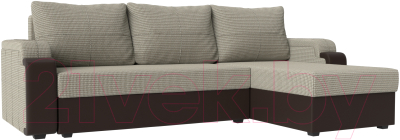 Диван угловой Mebelico Николь лайт правый (корфу 02/коричневый)