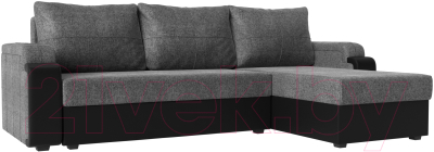 Диван угловой Mebelico Николь лайт правый (рогожка серый/черный)