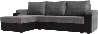 Диван угловой Mebelico Николь лайт левый (рогожка серый/черный)
