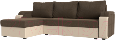 Диван угловой Mebelico Николь лайт левый (рогожка коричневый/бежевый)