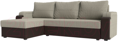 Диван угловой Mebelico Николь лайт левый (корфу 02/коричневый)
