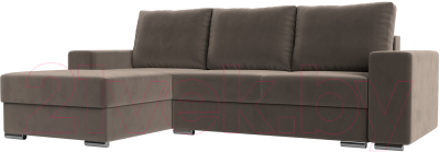 Диван угловой Mebelico Дрезден левый (велюр коричневый)