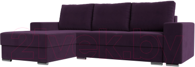 Диван угловой Mebelico Дрезден левый (велюр фиолетовый)