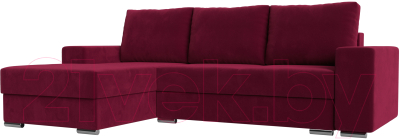 Диван угловой Mebelico Дрезден левый (микровельвет бордовый)