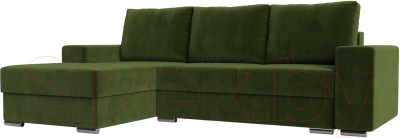 Диван угловой Mebelico Дрезден левый (микровельвет зеленый)