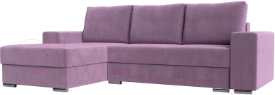 Диван угловой Mebelico Дрезден левый (микровельвет сиреневый)