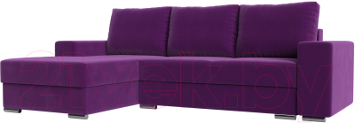 Диван угловой Mebelico Дрезден левый (микровельвет фиолетовый)