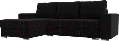 Диван угловой Mebelico Дрезден левый (микровельвет черный)