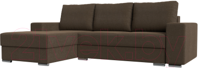 Диван угловой Mebelico Дрезден левый (рогожка коричневый)